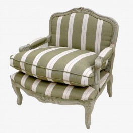 LOW WIDE BEIGE FRENCH ARMCHAIR