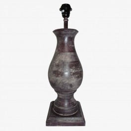 LARGE GRAY WOOD LAMP ACORN SHAPE