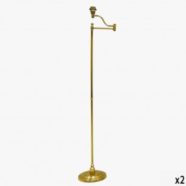 GOLDEN FLOOR LAMP EXT ARM ROUND 