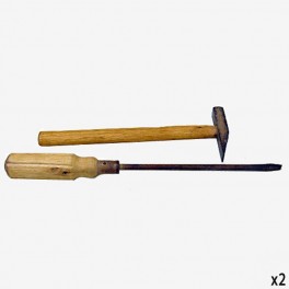 TAUPE HAMMER AND SCREWDRIVER