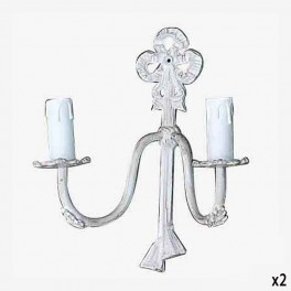 SM WHITE RIBBON WALL LAMP WITH 2