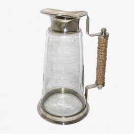 GLASS STRAIGHT PITCHER ROPE SILV