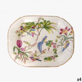 MD P CHAMFER TRAY FLOWERS BIRDS