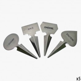 S/4 SILVER CHEESE MARKERS