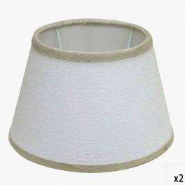 15cm WHITE LINEN LAMPSH TAUPE BO