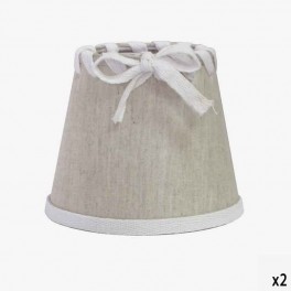 12cm TAUPE LINEN CANDLESHADE WH 