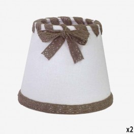 12cm WH LINEN CANDLESHADE TAUPE 