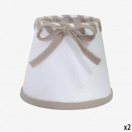 12cm WH LINEN CANDLESHADE TAUPE 