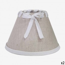 14 TAUPE LINEN CANDLESHADE WH BO