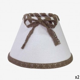 14 WH LINEN CANDLESHADE TAUPE BO