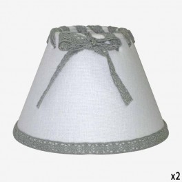 14cm  WH LINEN CANDLESHADE GRAY 
