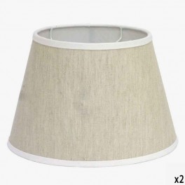25cm OVAL TAUPE LINEN LAMPSH WH 