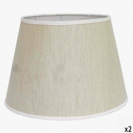 30cm OVAL TAUPE LINEN LAMPSH WH 