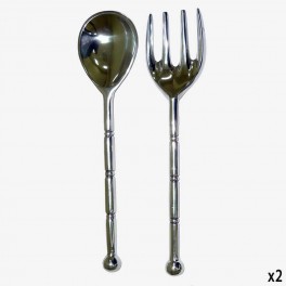 SILVER DOUBLE RING SALAD CUTLERY