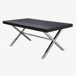 RCTG DINING TABLE BLACK WOOD TOP