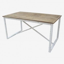DINING TABLE WHITE LEGS NAT TOP