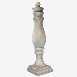 TALL STUCCOED WOOD LAMP ROUNDED 
