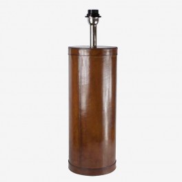 TALL ROUND SMOOTH LEATHER LAMP