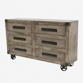 NAT WOOD CHEST OF 6 DRAWERS CONS