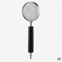 BROWN LEATHER MAGNIFYING GLASS D
