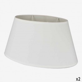 35cm OVAL WHITE COTTON LAMPSHADE