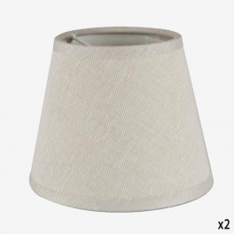 12cm ROUND TAUPE LINEN CANDLESH 