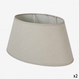 19,5cm OVAL TAUPE LINEN LAMPSHAD
