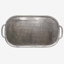 LARGE OVAL IRR SILVER TRAY HANDL