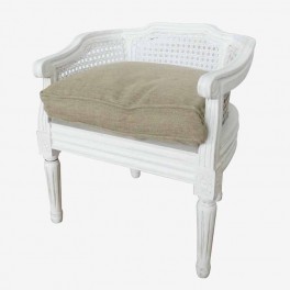 SMALL LOW WHITE GRILLE ARMCHAIR 