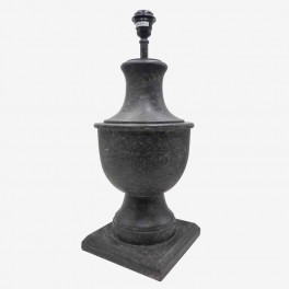 VERY LARGE GRAY WOOD LAMP SQ STA