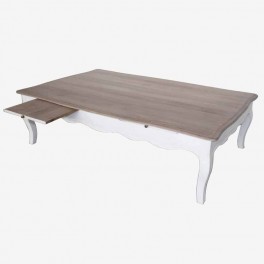 SOFA TABLE 4 TRAYS WH LEGS NAT T