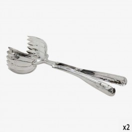 SILVER ARTICULATED SALAD TONGS