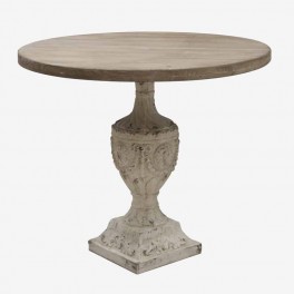 TALL ROUND NAT WOOD TABLE