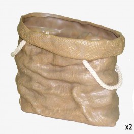 LARGE TWISTED CLEAR CERAMIC BAG 