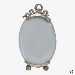 SMALL OVAL SILVER EASEL FRAME