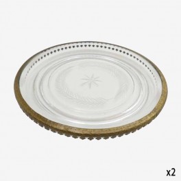 SM GLASS PLATE CENTRAL STAR GOLD