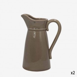 MD SMOOTH TAUPE CERAMIC PITCHER