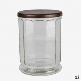LARGE GLASS RUSTIC JAR WITH LID