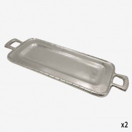 RCTG SILVER TRAY NOTCHED HANDLES