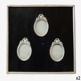 SQ BLACK PICTURE FRAME OF 3