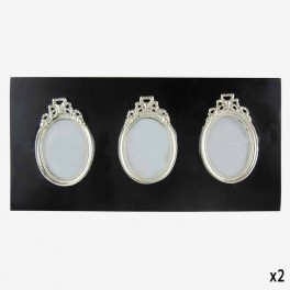 SILVER BLACK PICTURE FRAME OF 3