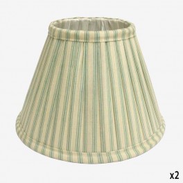 25cm GR STRIPED SILK LAMPSH COUP