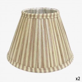 30cm R STRIPED SILK LAMPSH COUPL