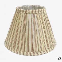 35cm R STRIPED SILK LAMPSH COUPL