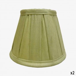 16cm GREEN SILK LAMPSH WIDE BOAR
