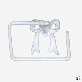WC SM LOW WHITE BOW TOWEL HOLDER