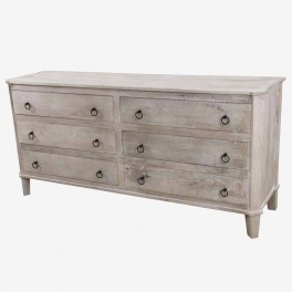 NAT WOOD CHEST OF 6 DRAWERS