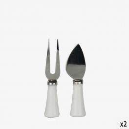 S/2 SMALL CHEESE CUTLERY WHITE H