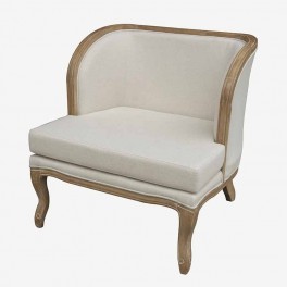WOOD ARMCHAIR ONLY T FABRIC BACK