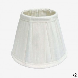 20cm WHITE SILK LAMPSHADE WIDE B